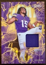 Dallas Turner 2024 Absolute Rookie Force #5 Relic RF-DTR Color Match Vikings
