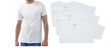 Hanes Men's Crewneck Tee Shirt 3-Pack Undershirts Short Sleeve White