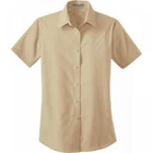 Port Authority Women's Short Sleeve Easy Care Poplin Blouse M Small