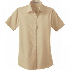 Port Authority Women's Short Sleeve Easy Care Poplin Blouse M Small