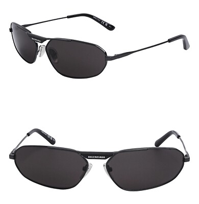BALENCIAGA TAG 2.0 0245 Wrap Oval Mask Black Gray Sunglasses  