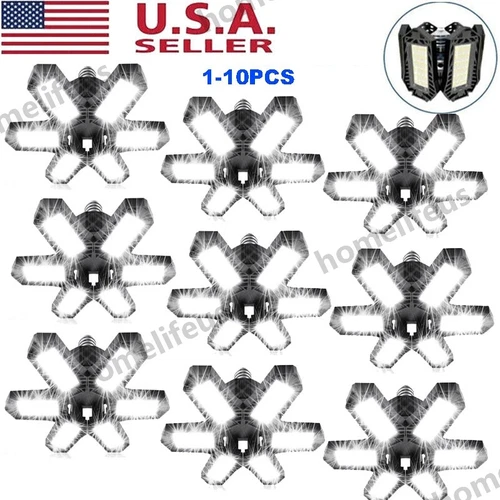 2-10X Super Bright LED Garage Lights Deformable 900W Work Shop Ceiling Lamps NEW