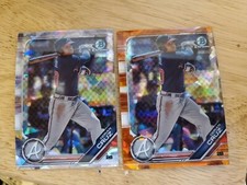 2019 Bowman Chrome Draft Sapphire Edition Orange /25 Derian Cruz #BDC-52 & Base