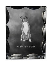 Pinscher Austriaco - Cristallo Con Un'Immagine Di Cane, Statua In Vetro