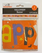 Happy Halloween Fringe Banner Skeleton Wall Decor Party Supply 12ft