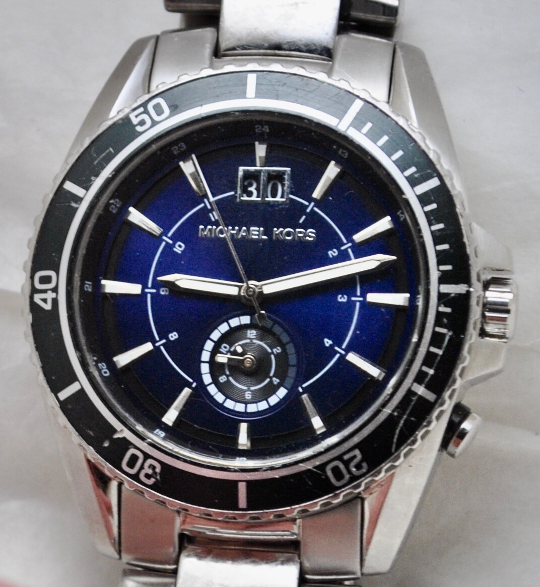 Michael Kor's Men's Stainless Jetmaster Watch w/Date Window Black