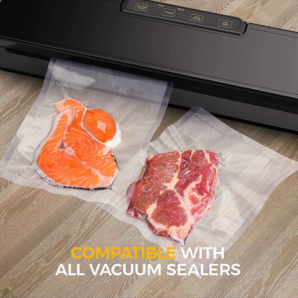 Vacuum Sealer Bags Rolls 4Mil Thick - 8"x50' & 11"x50' Sizes, BPA Free For Food Storage