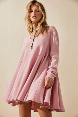 Free People Tunika Minikleid  Rosa  Gr.S  locker Genevive Mini ungetragen!