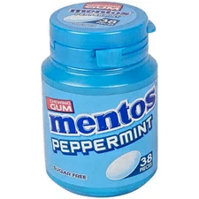 MENTOS Peppermint Fresh Sugar-Free Chewing Gum 53 g (38 Pieces) Bubble Gum