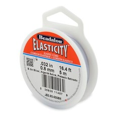 Elasticity Stretch Cord 0.8 mm / .032 in Satin Silver 5 m / 16.4 ft