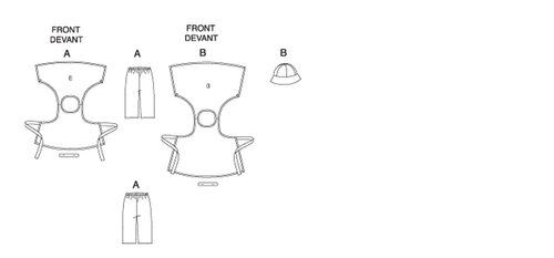 Butterick Pattern B5019 Rápido y Fácil Niños Envolvente Prenda para el torso Pantalones Cubo Sombrero 2-5 - Imagen 6 de 7