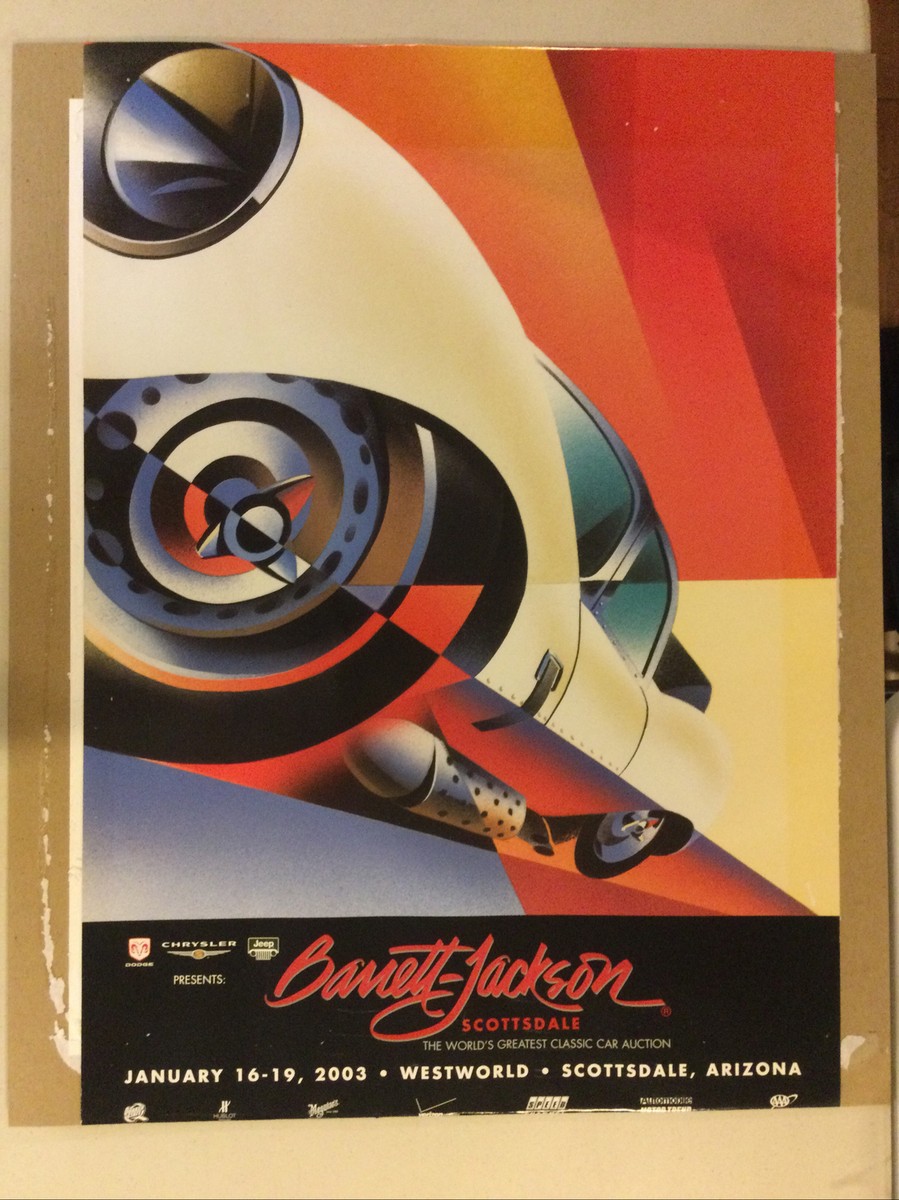 Barrett Jackson 2003 Classic Car Auction Poster 34” X 28” Artist