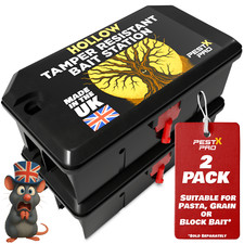 Pest X Pro 2x Empty Rat Bait Box Trap Station Refillable Grain Poison Mouse Mice