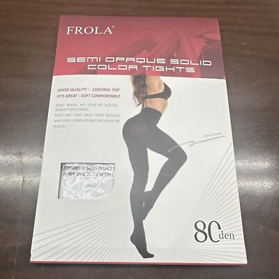 Frola Semi Opaque Solid Color White Tights Size L/XL 5'3'' -5'11'' 120 - 180 lbs.