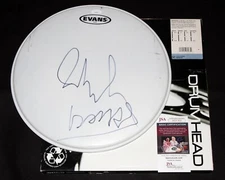 JOHN DENSMORE Hand Signed EVANS 14in Drumhead THE DOORS Autograph + JSA COA