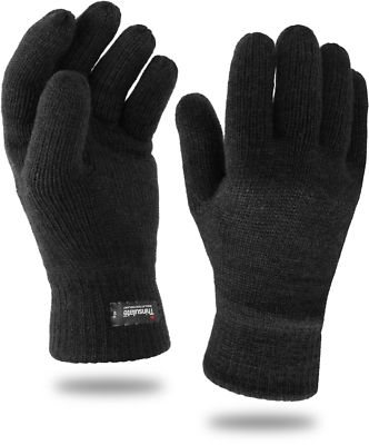 Wärmende Winter Thermohandschuhe Strick mit Thinsulate Innenfutter (40 g)