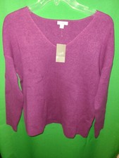 5869 NWT J JILL petite small purple pullover sweater cotton long sleeve new PS
