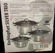 COOKER KING Edelstahl-Kochgeschirr-Set, 6-teilig – Antihaftbeschichtet, Für Alle Herdarten, Ofenfest Bis 260°C