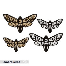 Death Head Hawk Moth Patch - Embroidered Skull Goth Witchcraft - Iron On Patches