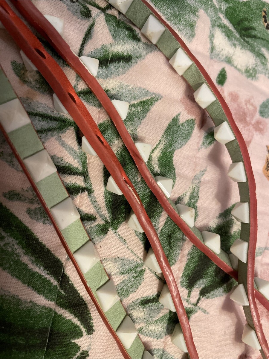 Bandolier Limited Edition Green Pink Leather Crossbody Strap  display picture 1