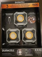 Duracell 1500 LED Rechargeable Work Lights, Power Bank- 3PACK, Camping Emergency