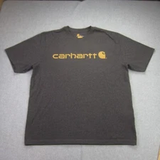 Carhartt Shirt Mens L Gray Original Fit Spell Out Logo Crewneck Short Sleeve