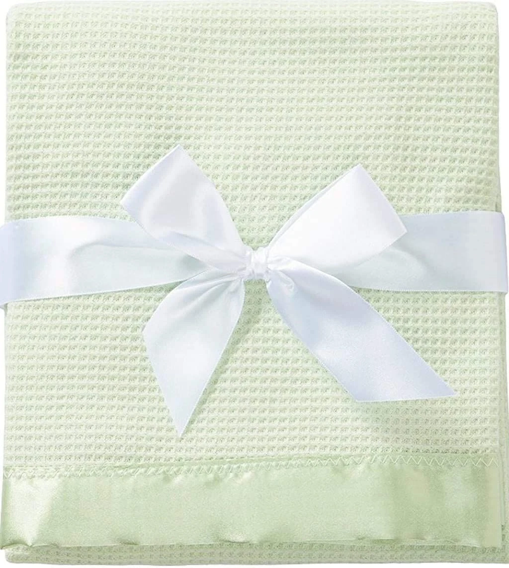 Thermal Waffle Weave Baby Blanket with Satin 36x50 Inch Pack of 1