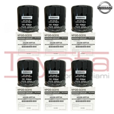 6 Pack Genuine Nissan OEM Engine Oil Filter A5208-65FXA with