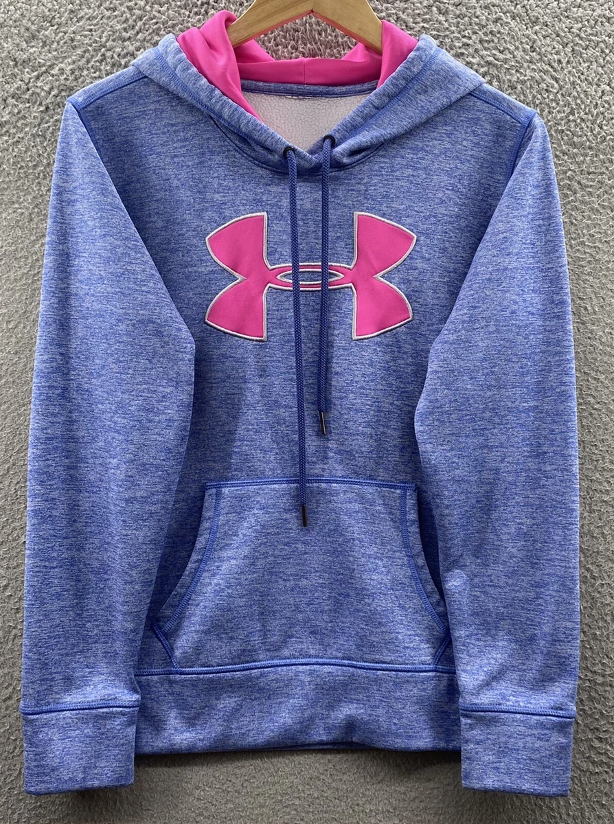 Under Armour Sweater Womens Small Blue Pink Hoodie Cold Gear Hooded Ladies