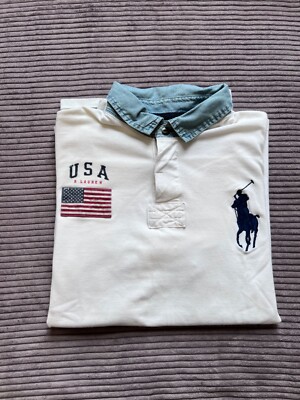Polo Ralph Lauren United States USA Polo Shirt Casual Rare xxl