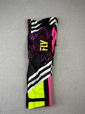 Fly Racing Kinetic OTB Hi Vis Pants Womens 0/2 Neon Pink Convertible Zip Vents