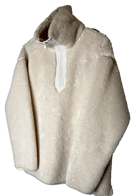 え Chaps Ralph Lauren 1/4 Zip Pullover Soft Sherpa Fleece Cream Ivory