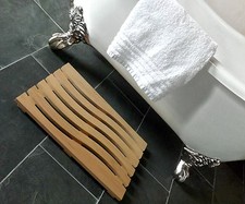 Handgefertigte Wellen Design massive Buchenholz Lattenrost Entenbrett Badezimmer Duschmatte