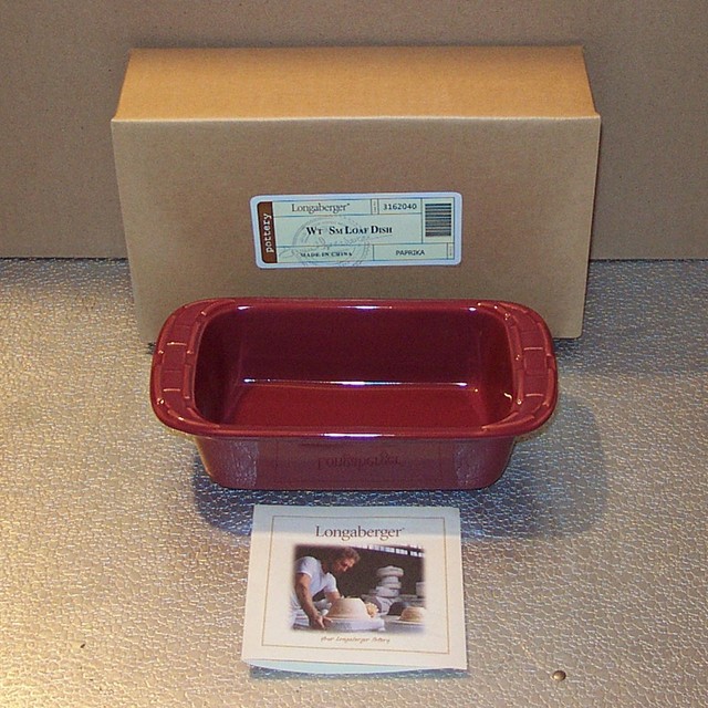 Longaberger Paprika Pottery SMALL LOAF DISH Brand New in Original Box