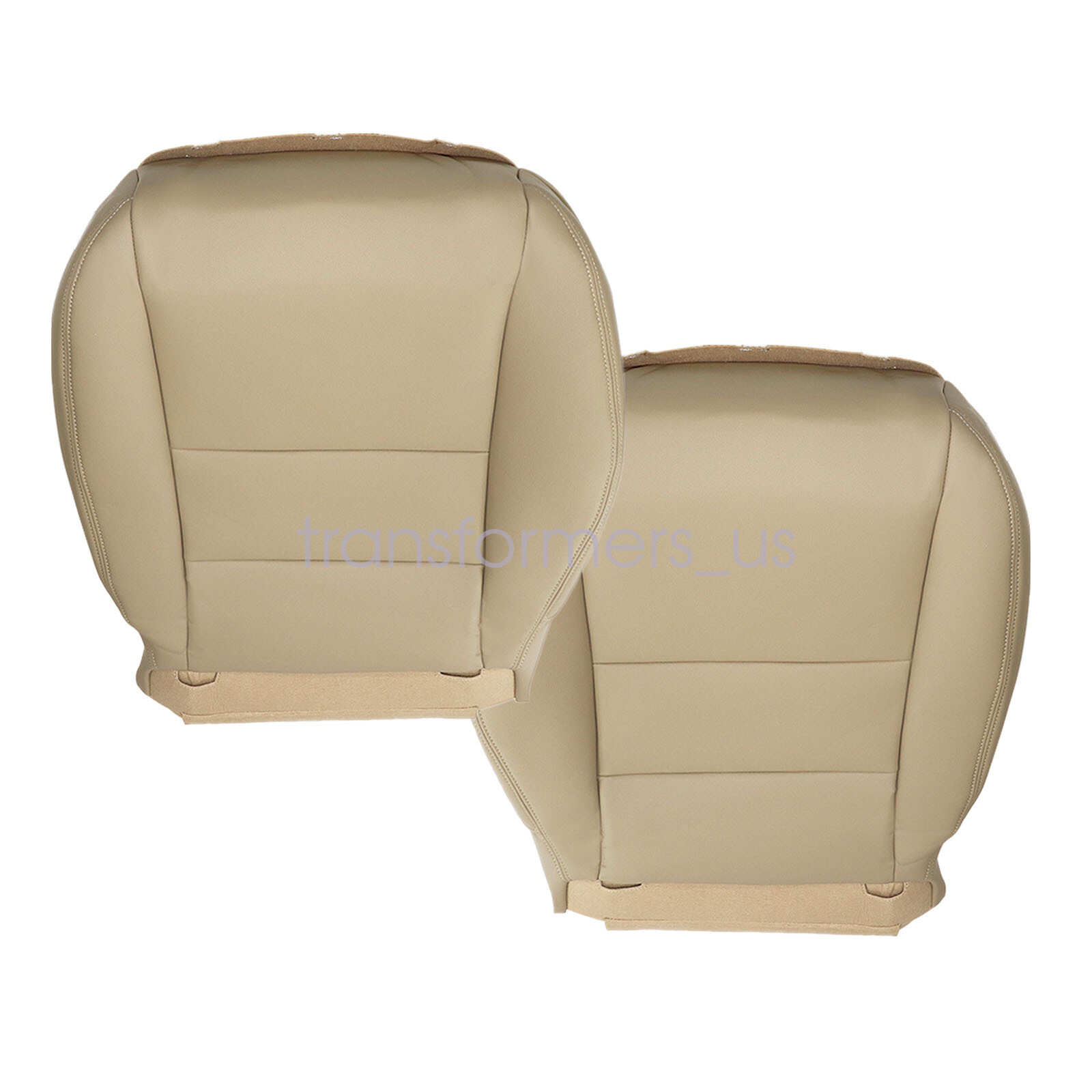 Both Side Bottom & Top Leather Seat Cover Tan For 2003-2007 Honda Accord