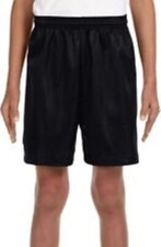 A4 NB5301 Youth Tricot-Lined 6" Mesh Shorts Black Size XL New Without Tags