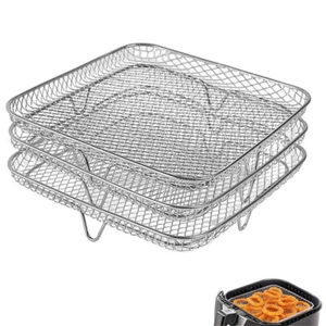 8inch Air Fryer Rack Three Racks Stainless Steel Multi-Layer Dehydrator Rack