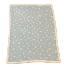 Katie Little for Kidsline Blue White Star Fleece Baby Blanket Printed Boa