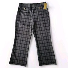 MICHAEL KORS Women s Flare pull-on twill pants MK Logo Size L Black