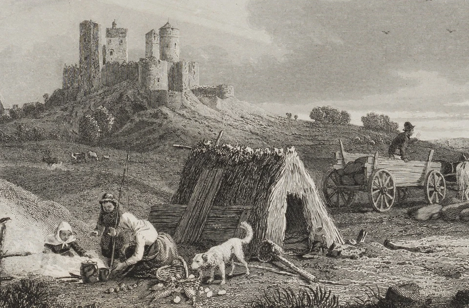 CARTER (*1798) nach RICHTER (*1803), Blick auf Burg Stolpen, um 1837, Sst. - Bild 3 von 4