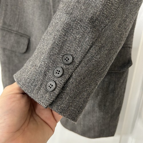 VTG Brooks Brothers Herringbone Tweed Blazer 40R Gray Wool Brooksgate Preppy VGC - Picture 4 of 15