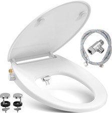 WC-Sitz Soft Close mit Bidet - Universal Oval Toilettendeckel Weiß