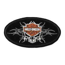 Harley Davidson Patch Skull Three Toppa Badge Distintivo Emblema Cappotto Biker