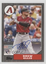 2022 Update 1987 Topps Baseball Black 158/199 Drew Ellis #87BA-DE Auto 6ns