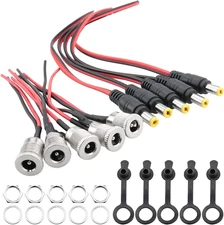 5 Sets 5.5 X 2.1 Mm DC Power Jack Socket Threaded Female Panel Mount Connector A