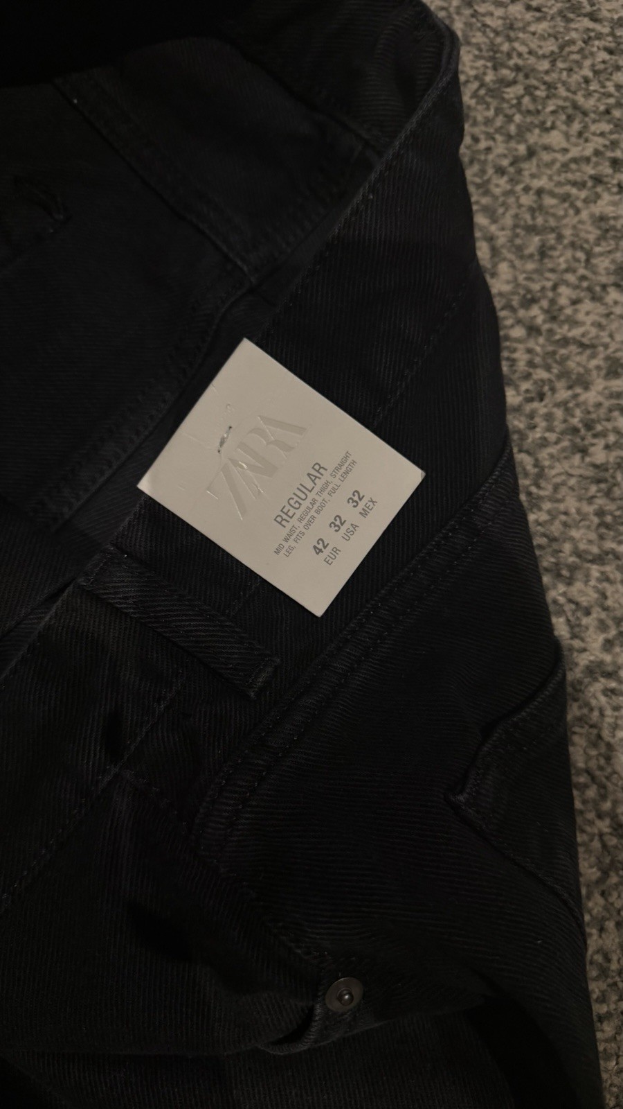 Mens Zara Regular Fit Jeans Uk 32 Black BNWT RRP £36 image 3