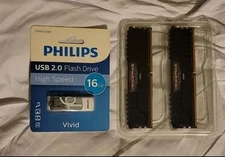 Two Vengeance RAM Sticks, Sealed And Unopened, 16gb Flash Drive Included