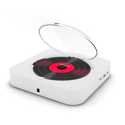 KC-909 10W Wall-Mounted CD Player Bluetooth w/Speakers Screen Dust Cover Stand