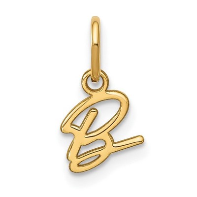 10K Gelbgold Großbuchstabe ''B'' Initiale Charm Anhänger 0,18g