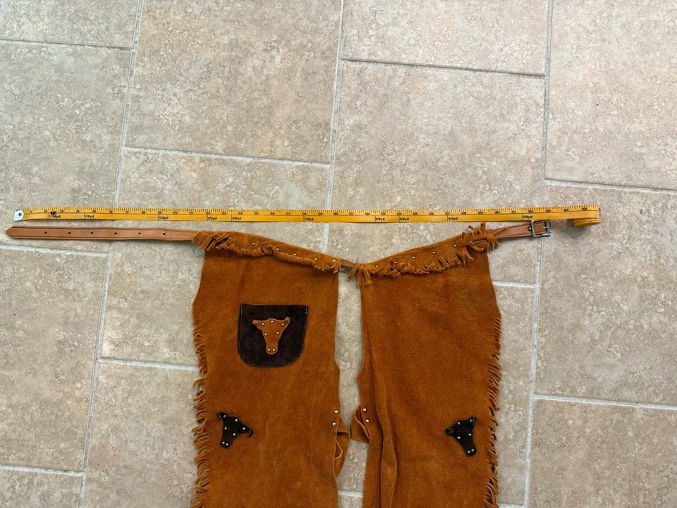 Gorras de cuero Longhorn vintage años 50 niños vaquero occidental vaquera suroeste Foto 3 de 3